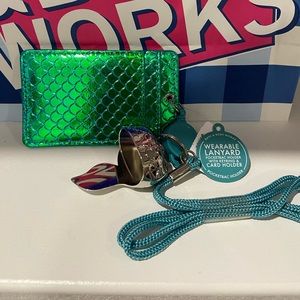 Mermaid lanyard card holder